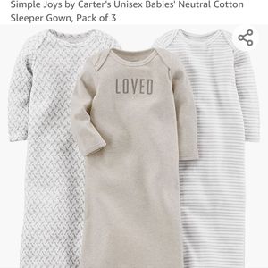 Sleeper gowns - Simple Joy's by Carters - pack of 3 - 0-3mos